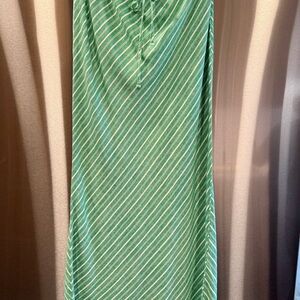 Green Linen Maxi Skirt